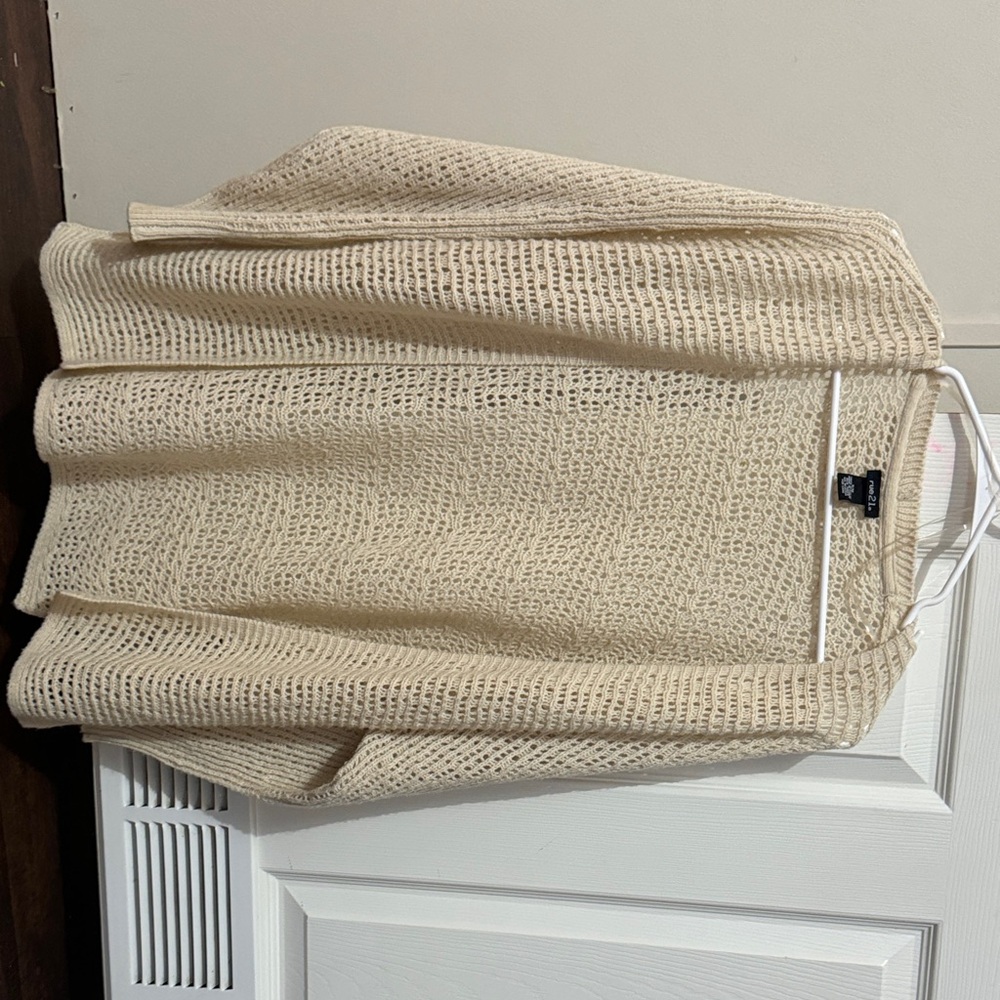 Rue21 Cream Open-Knit Cardigan